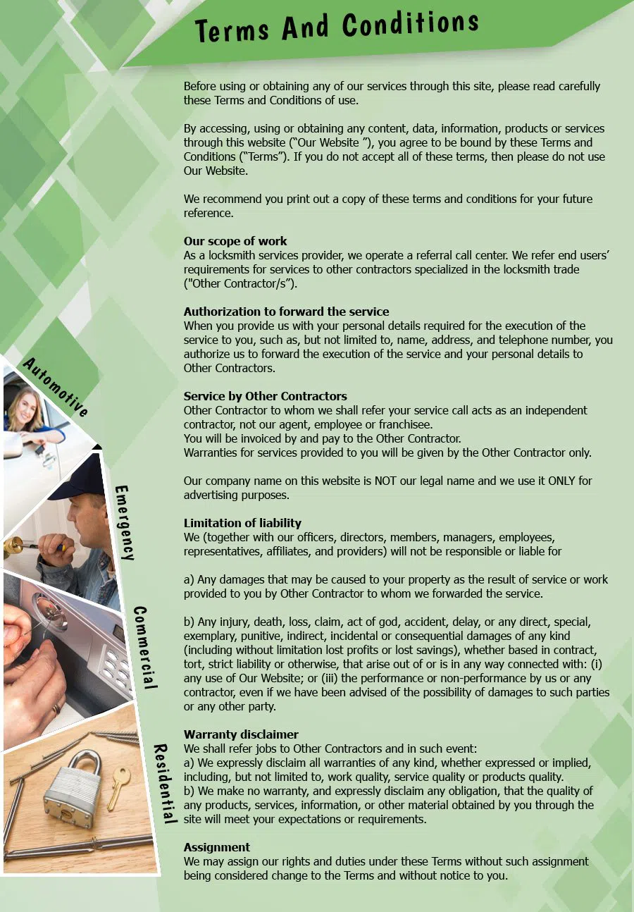 Perth Amboy Locksmith Service Perth Amboy, NJ 732-837-9183 - TermsAndConditions-2